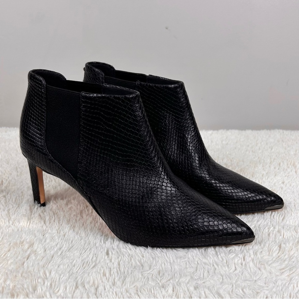 Ted Baker Beriini black leather snakeskin stiletto ankle booties-8